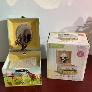 Horse Musical Jewelry Box for Kids - Green and Brown
